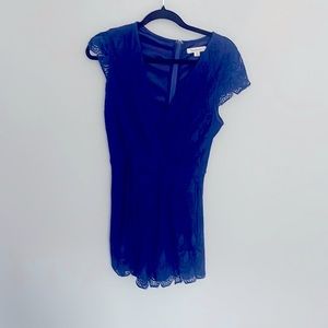 Blue detailed short jumpsuit